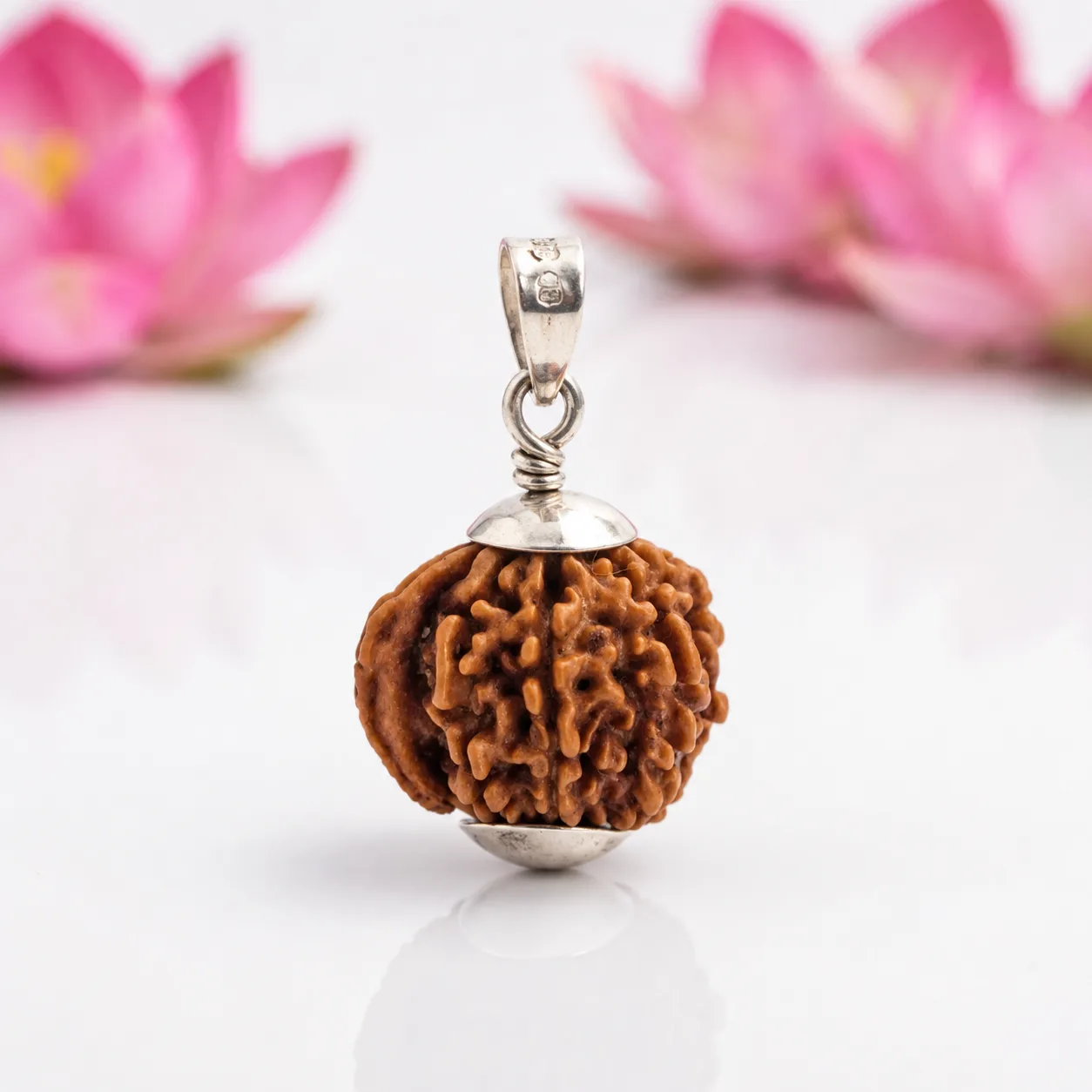 Natural Ganesh Rudraksha Silver Plated Pendant