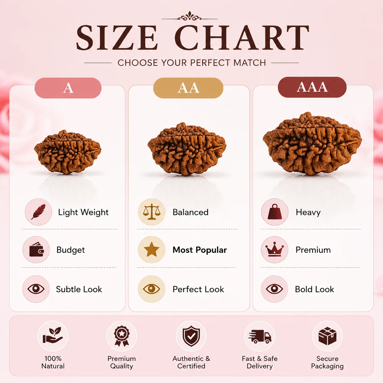 Natural 2 Mukhi Rudraksha Beads