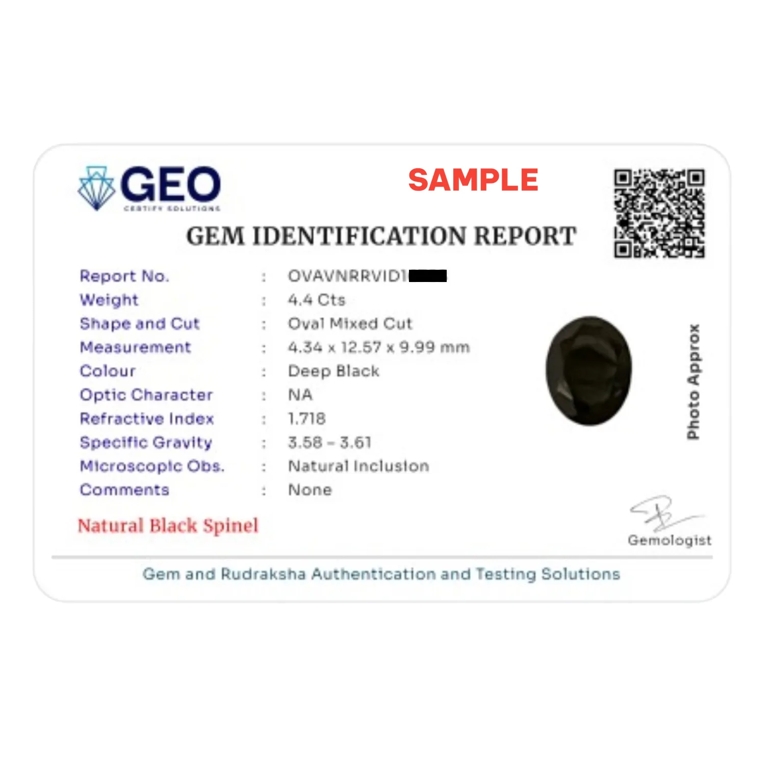 Natural Black Spinel - 4.7 Carat