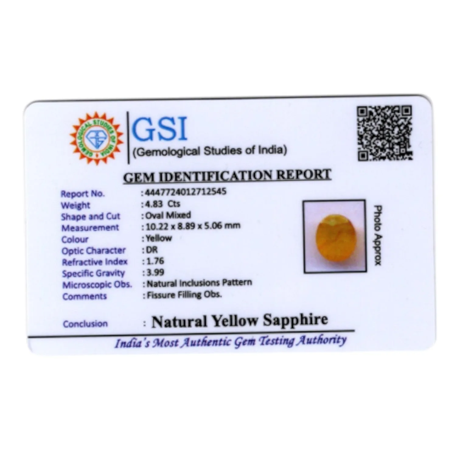 Yellow Sapphire - 4.83 Carat