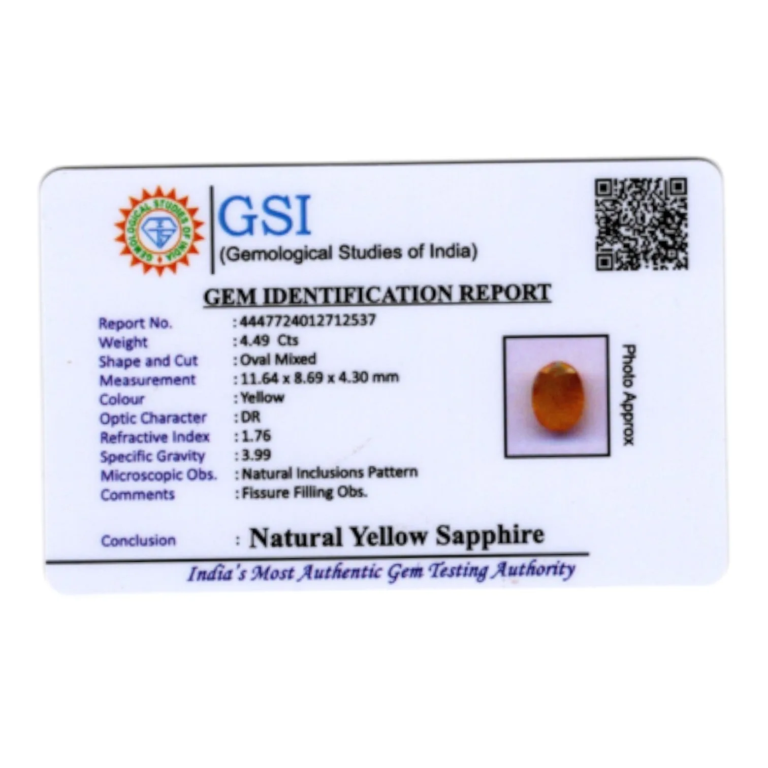 Yellow Sapphire - 4.49 Carat
