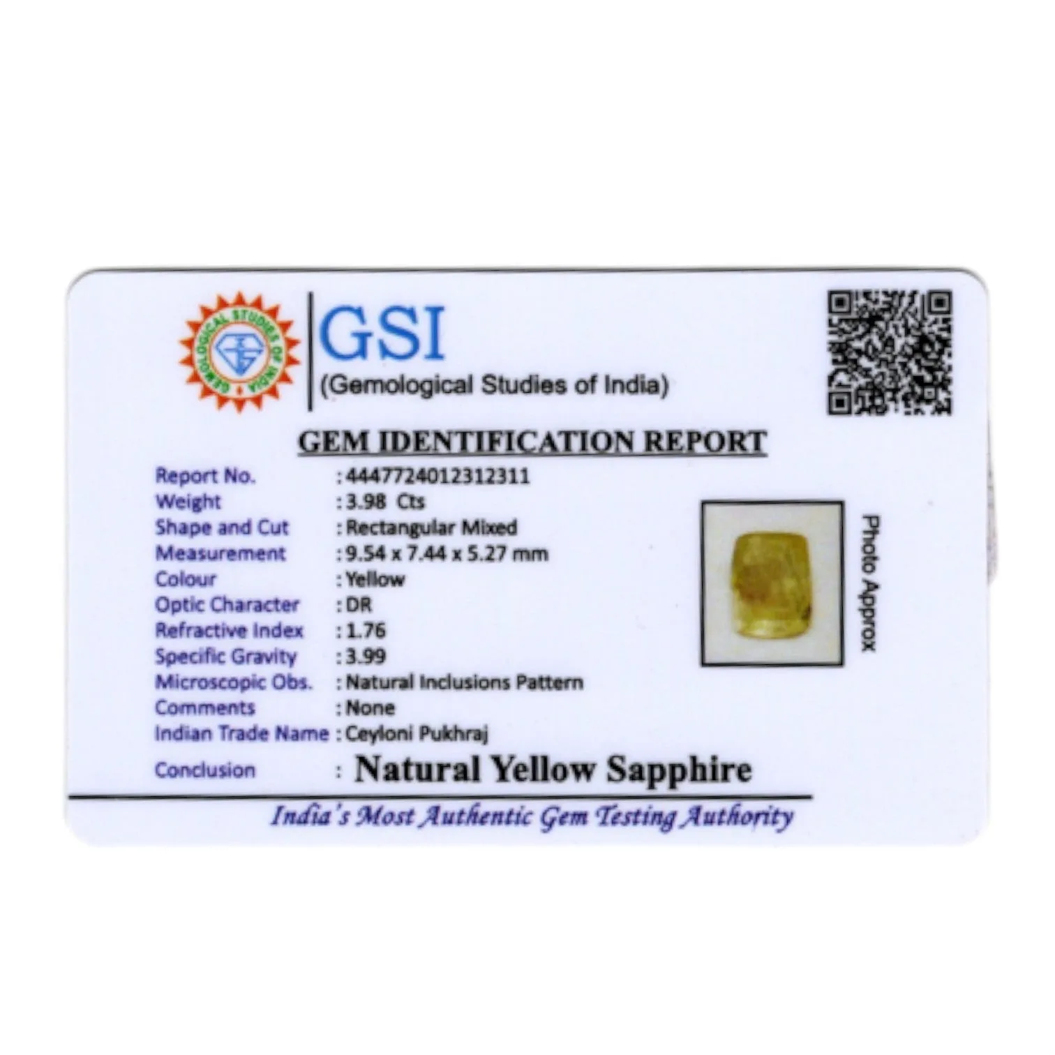 Yellow Sapphire - 3.98 Carat