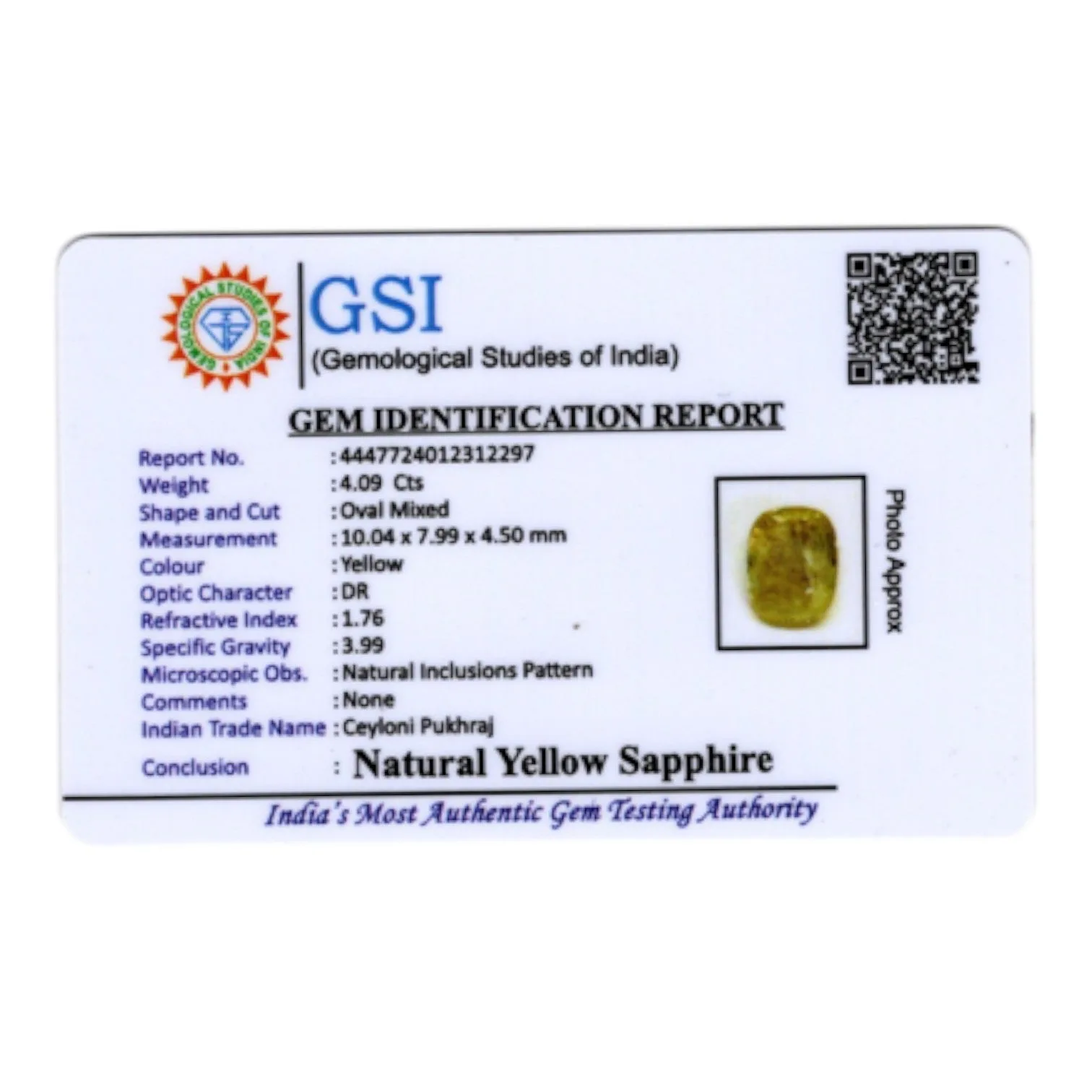 Yellow Sapphire - 4.09 Carat