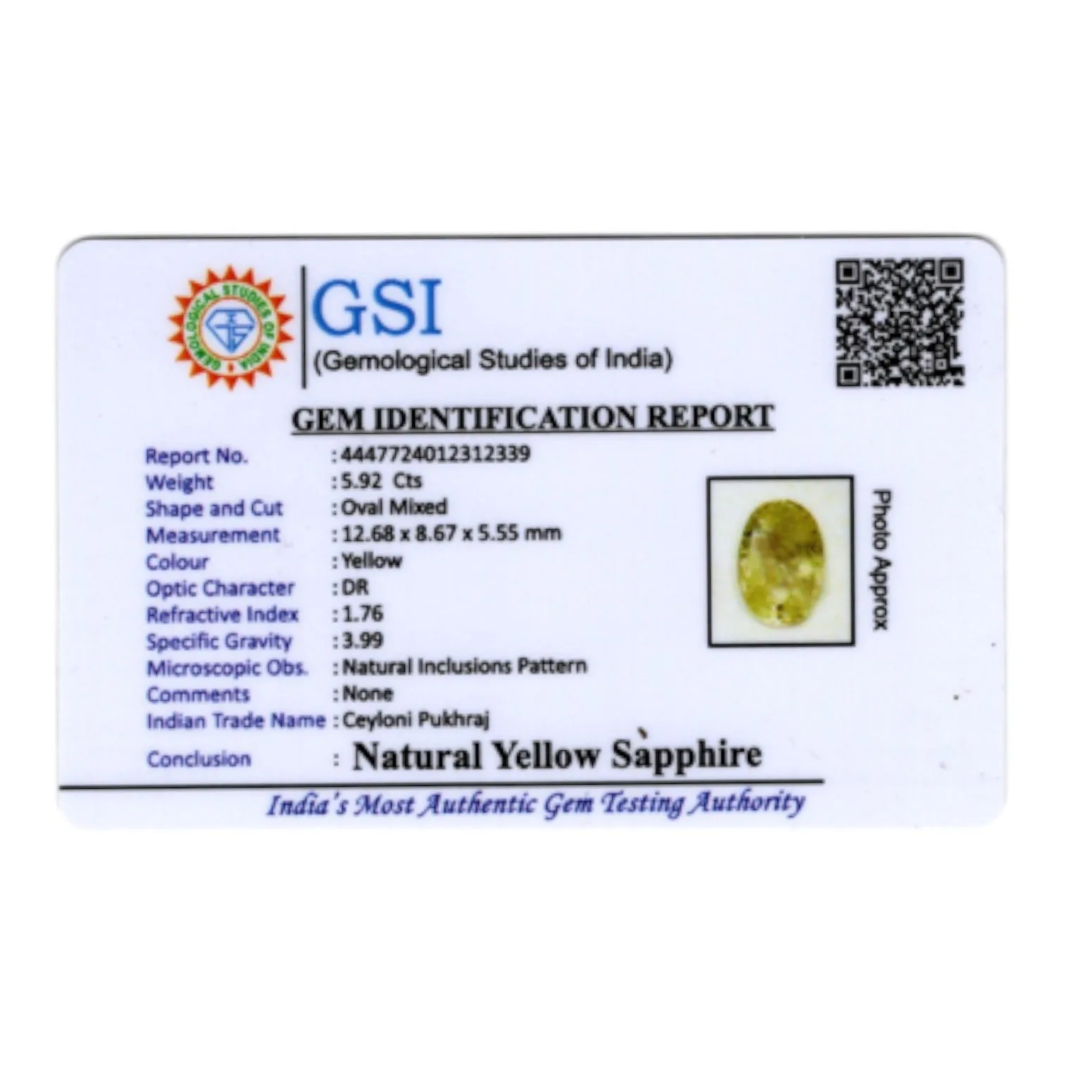 Yellow Sapphire - 5.92 Carat