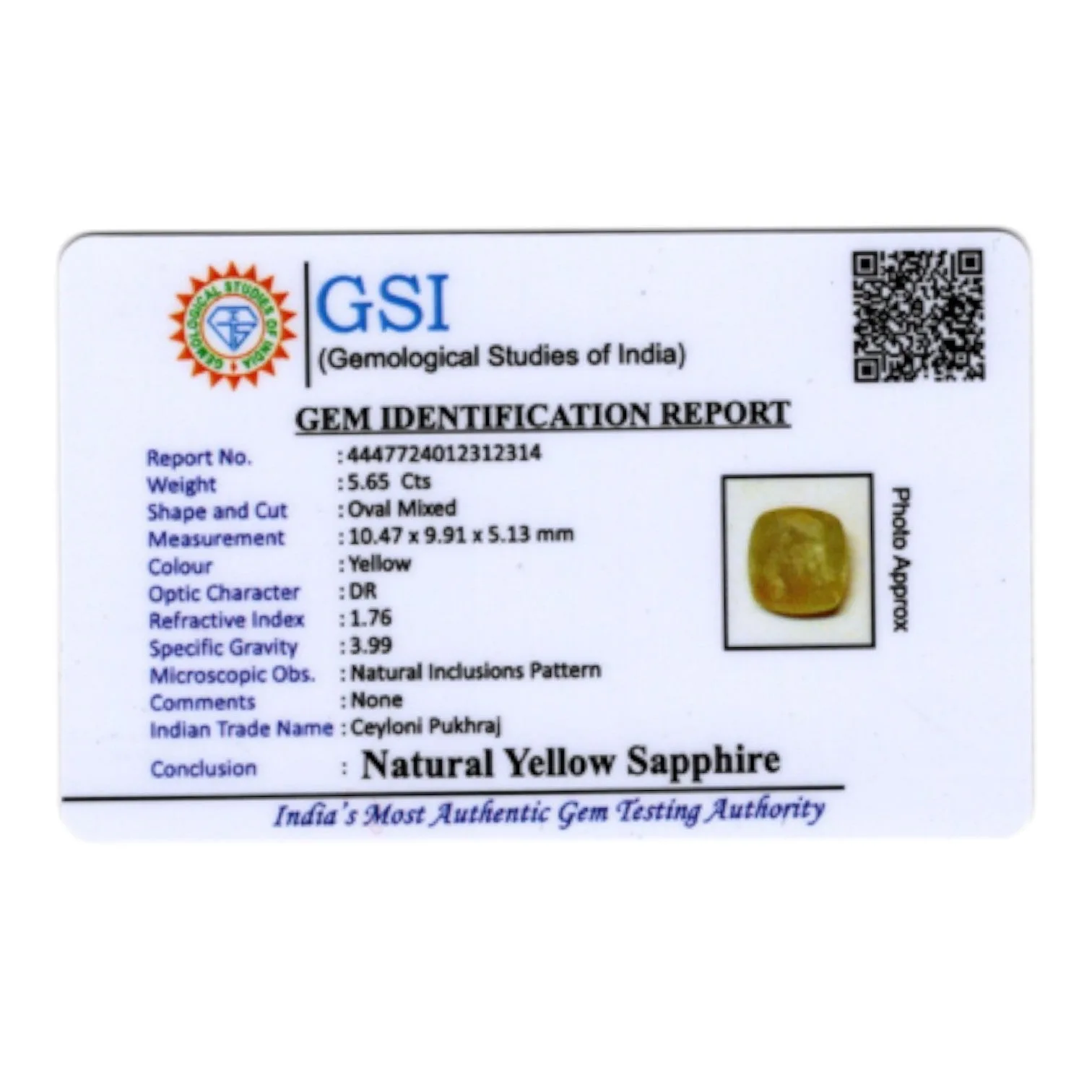 Yellow Sapphire - 5.65 Carat