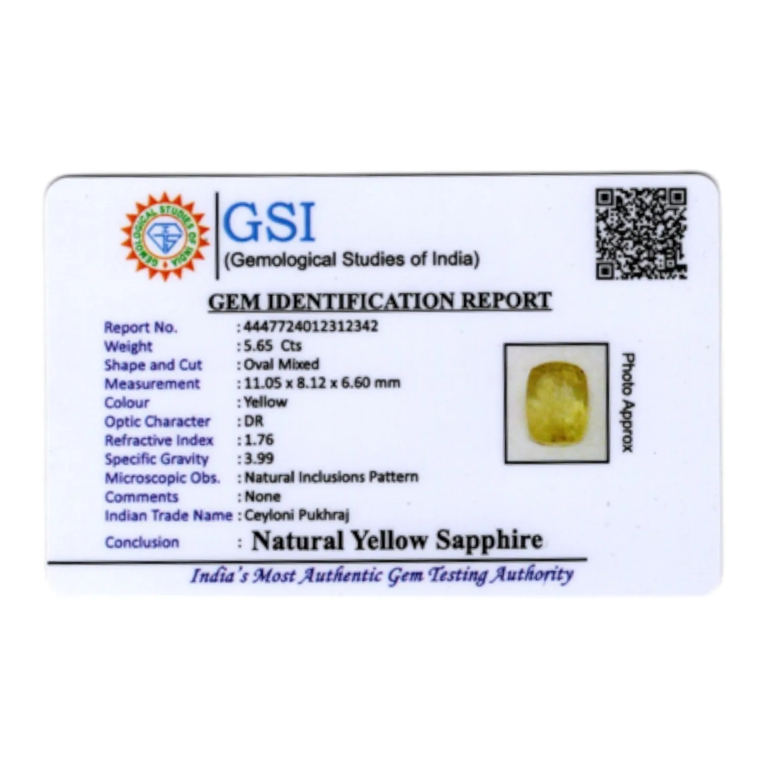 Yellow Sapphire - 5.65 Carat