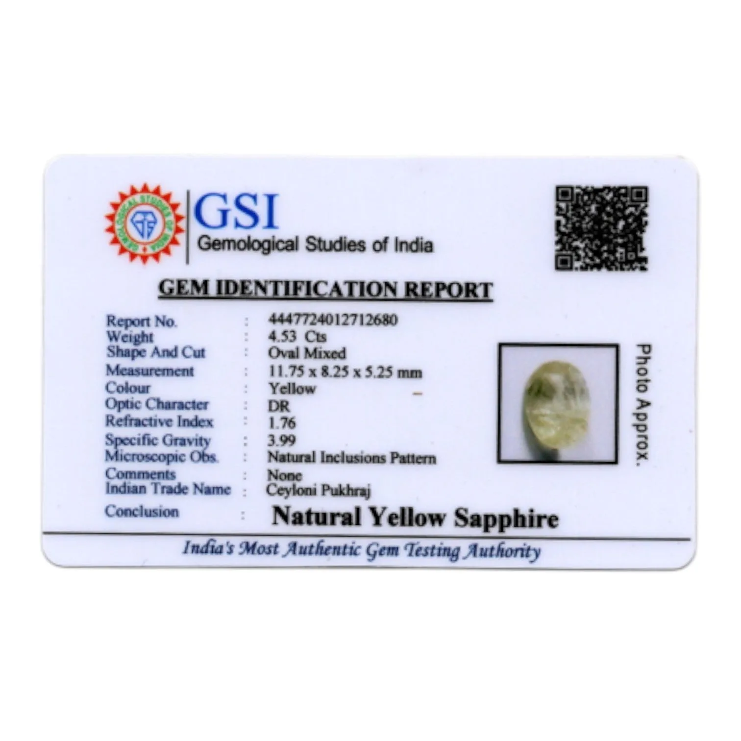 Yellow Sapphire - 4.53 Carat