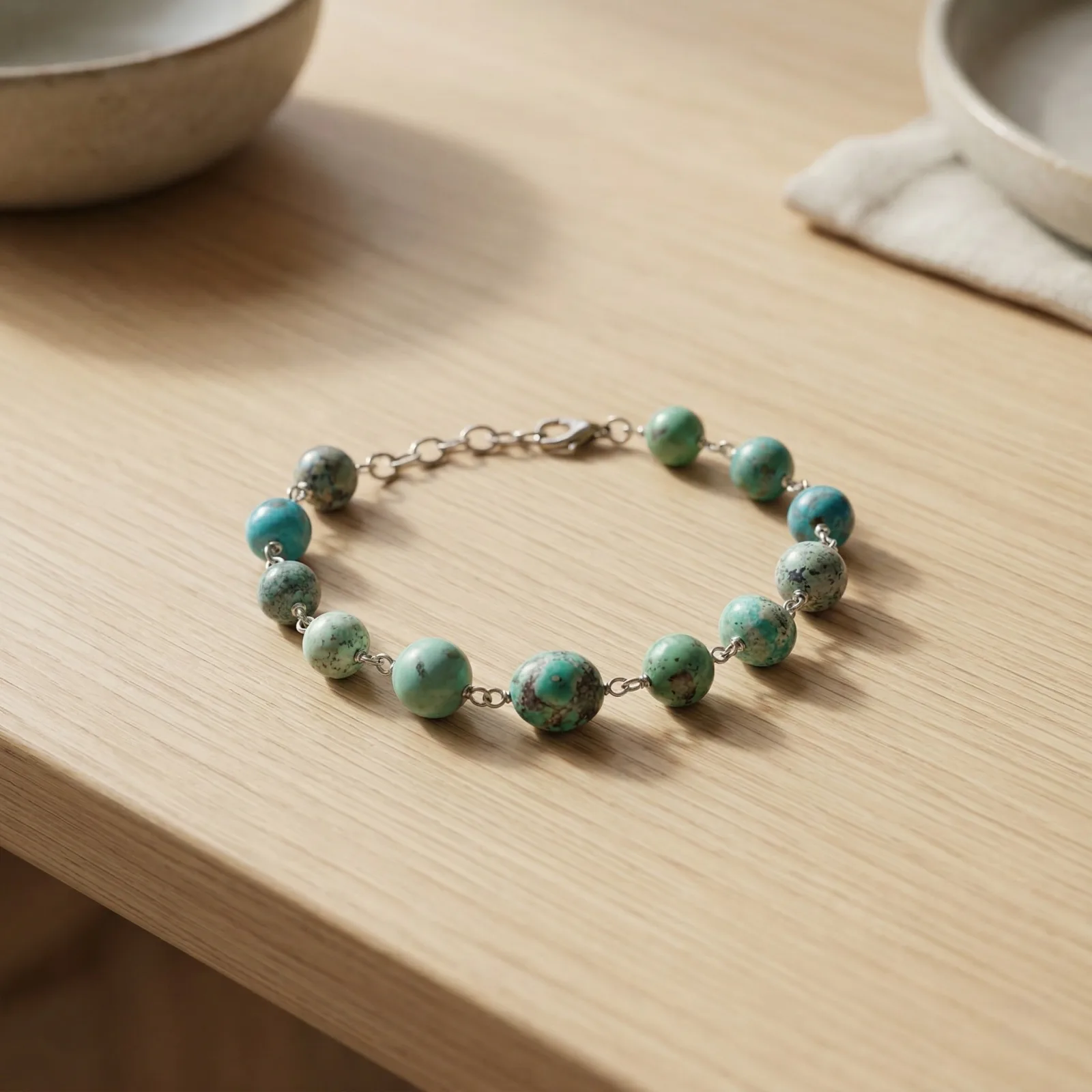 Iranian turquoise Bracelet ( 26 - 52 Carat )