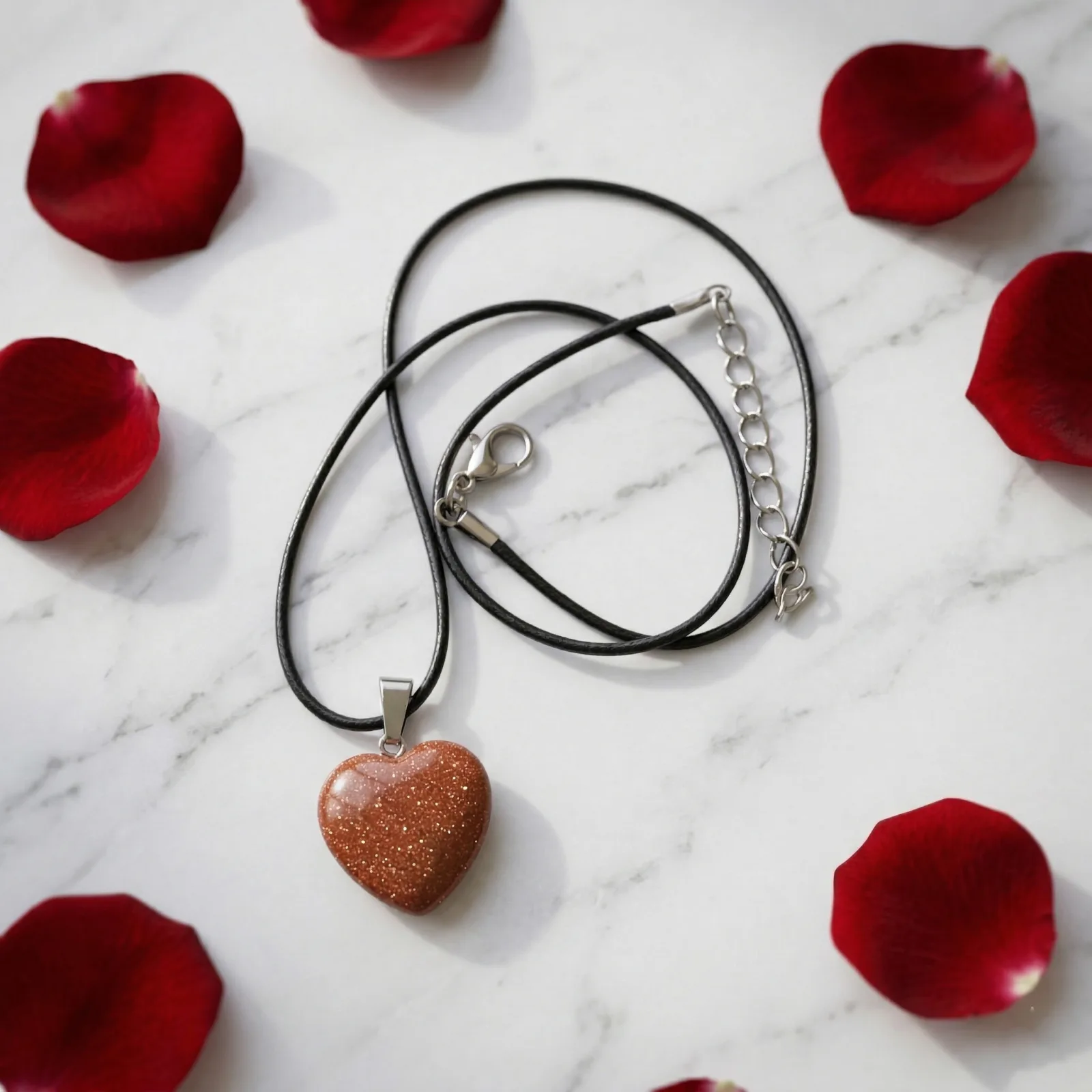 Gold Stone Heart Pendant
