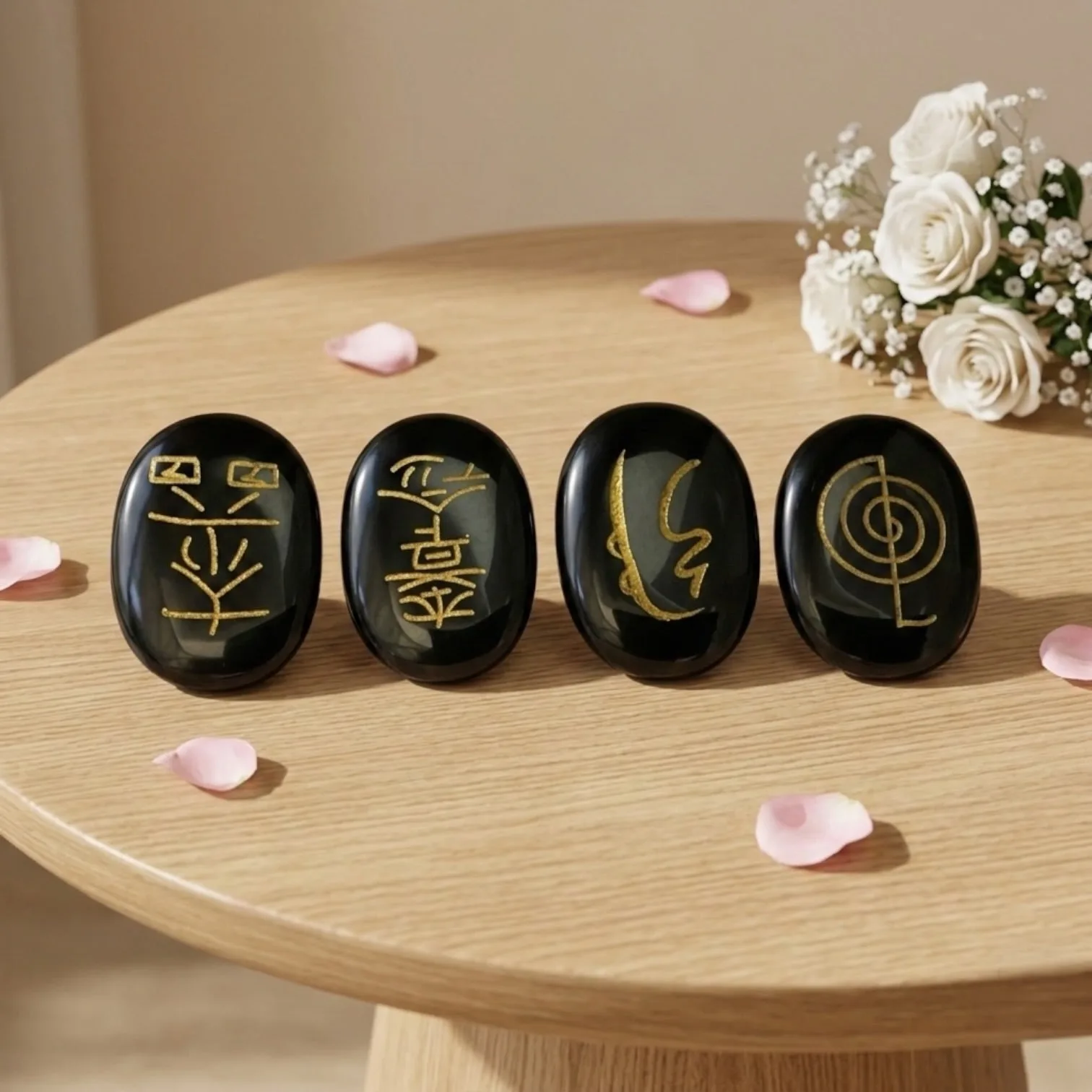 Reiki Healing Engarved Stone Set