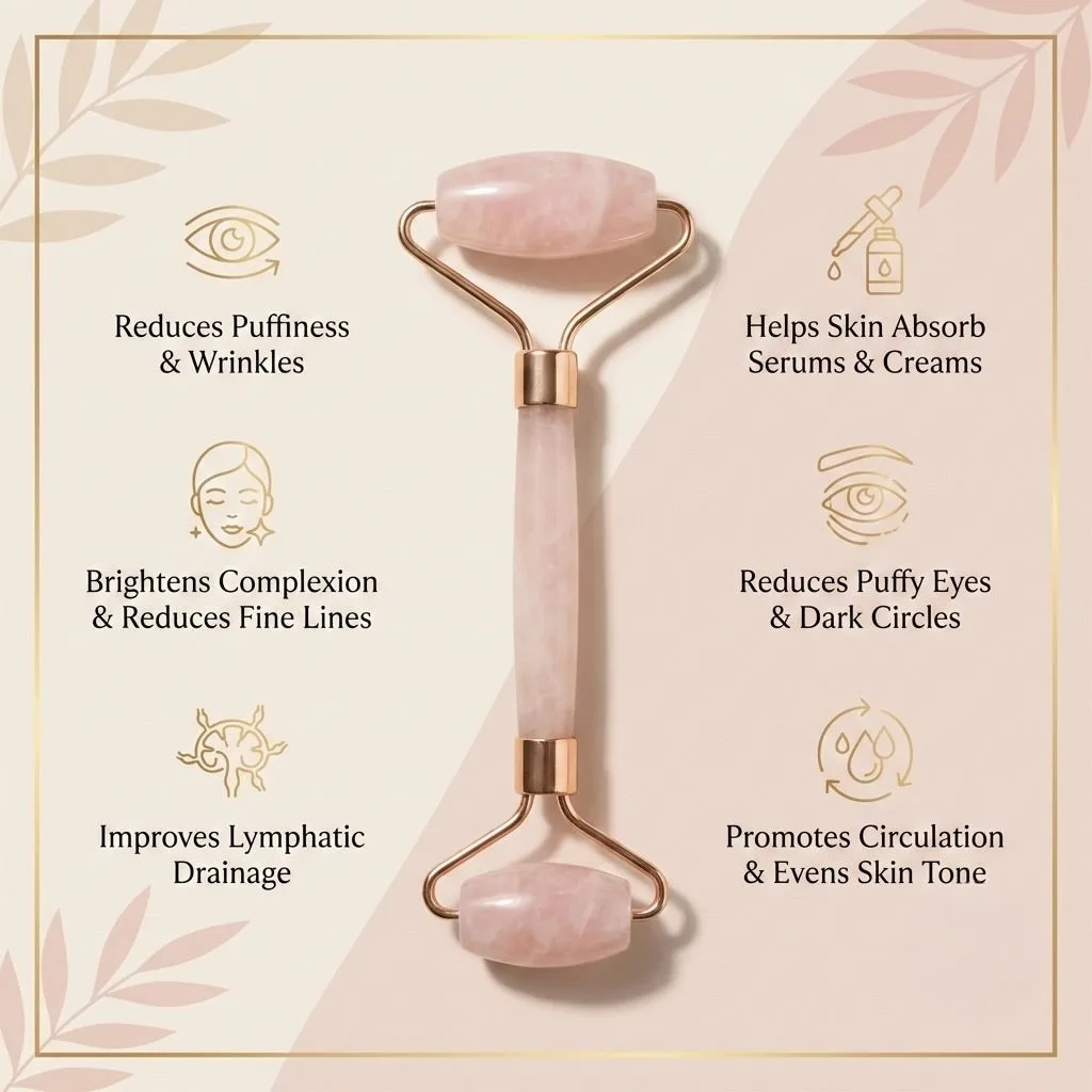 Rose Quartz Massage Roller / Gua Sha