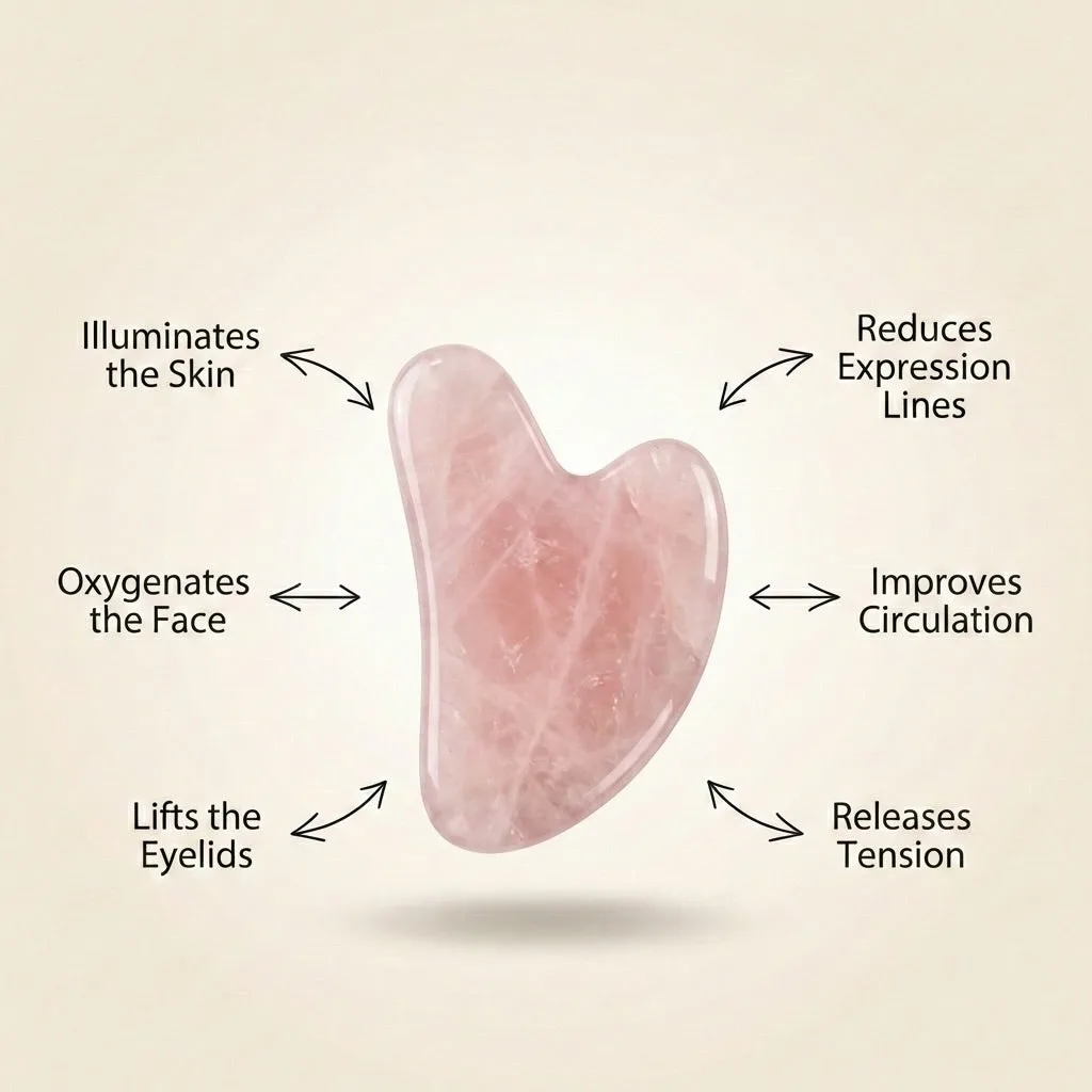 Rose Quartz Massage Roller / Gua Sha