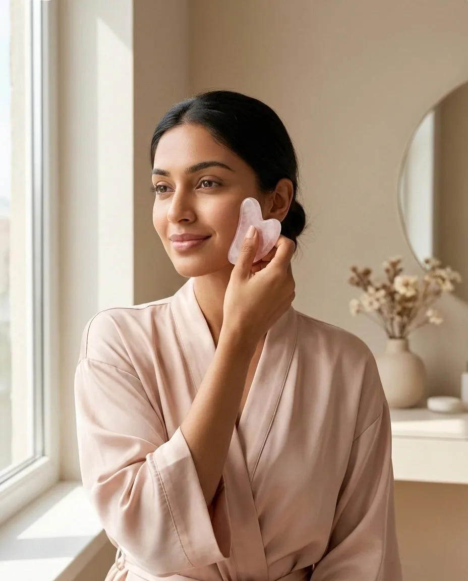 Rose Quartz Massage Roller / Gua Sha