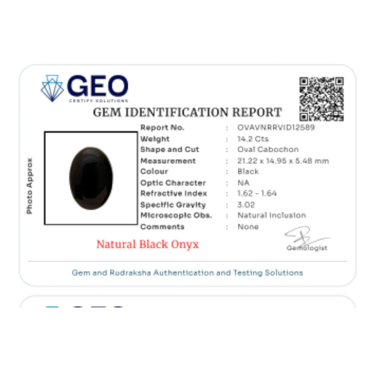 Natural Black Onyx