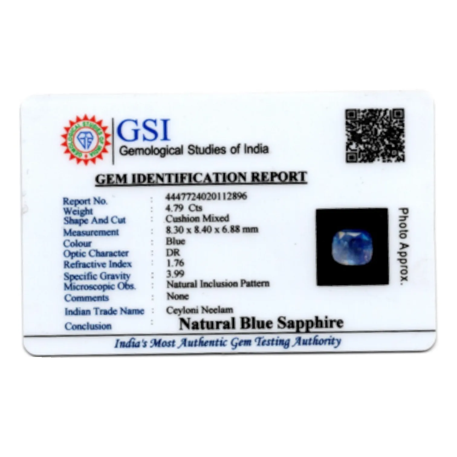 Blue Sapphire - 4.79 Carat
