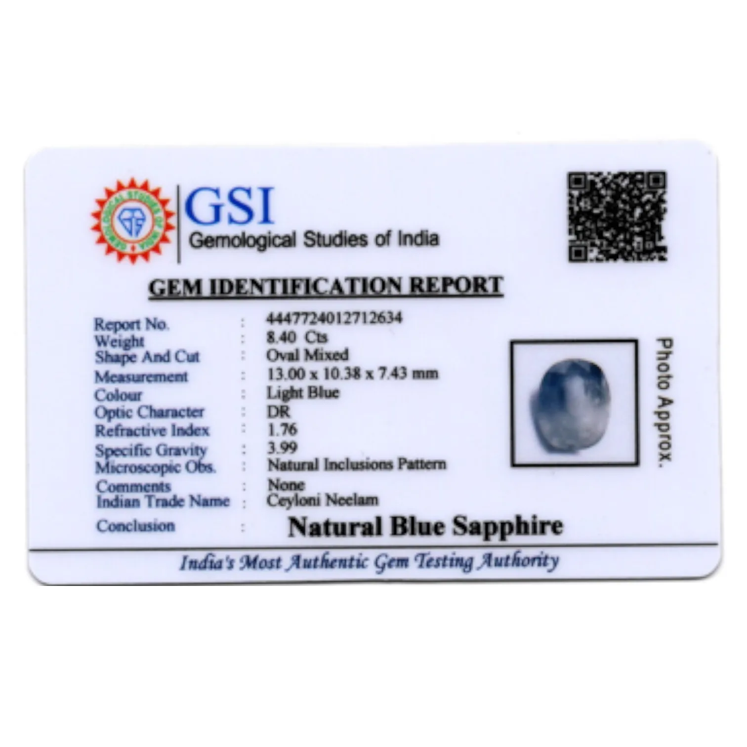 Blue Sapphire - 8.40 Carat
