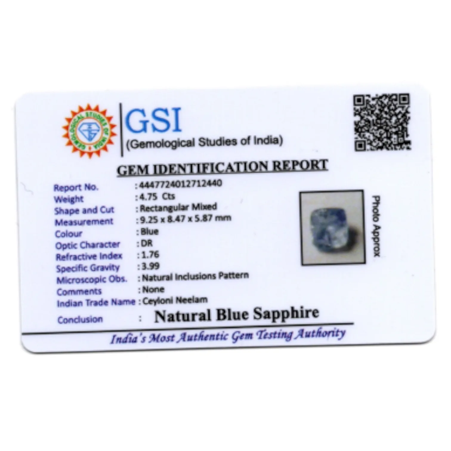 Blue Sapphire - 4.75 Carat