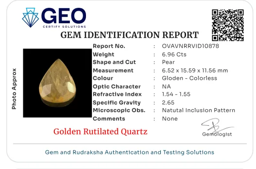 Golden Rutilated Quartz - 6.96 Carat