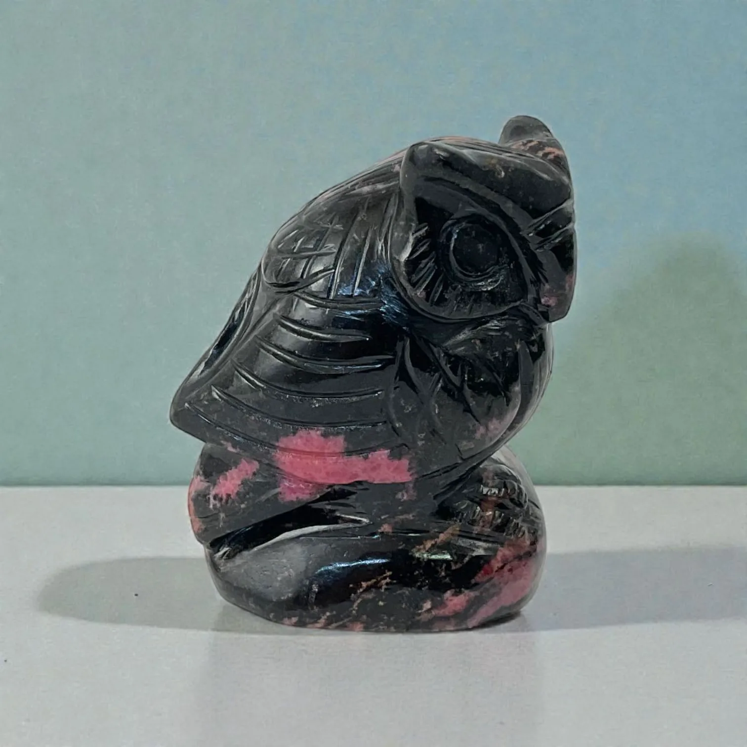 Rhodonite Owl