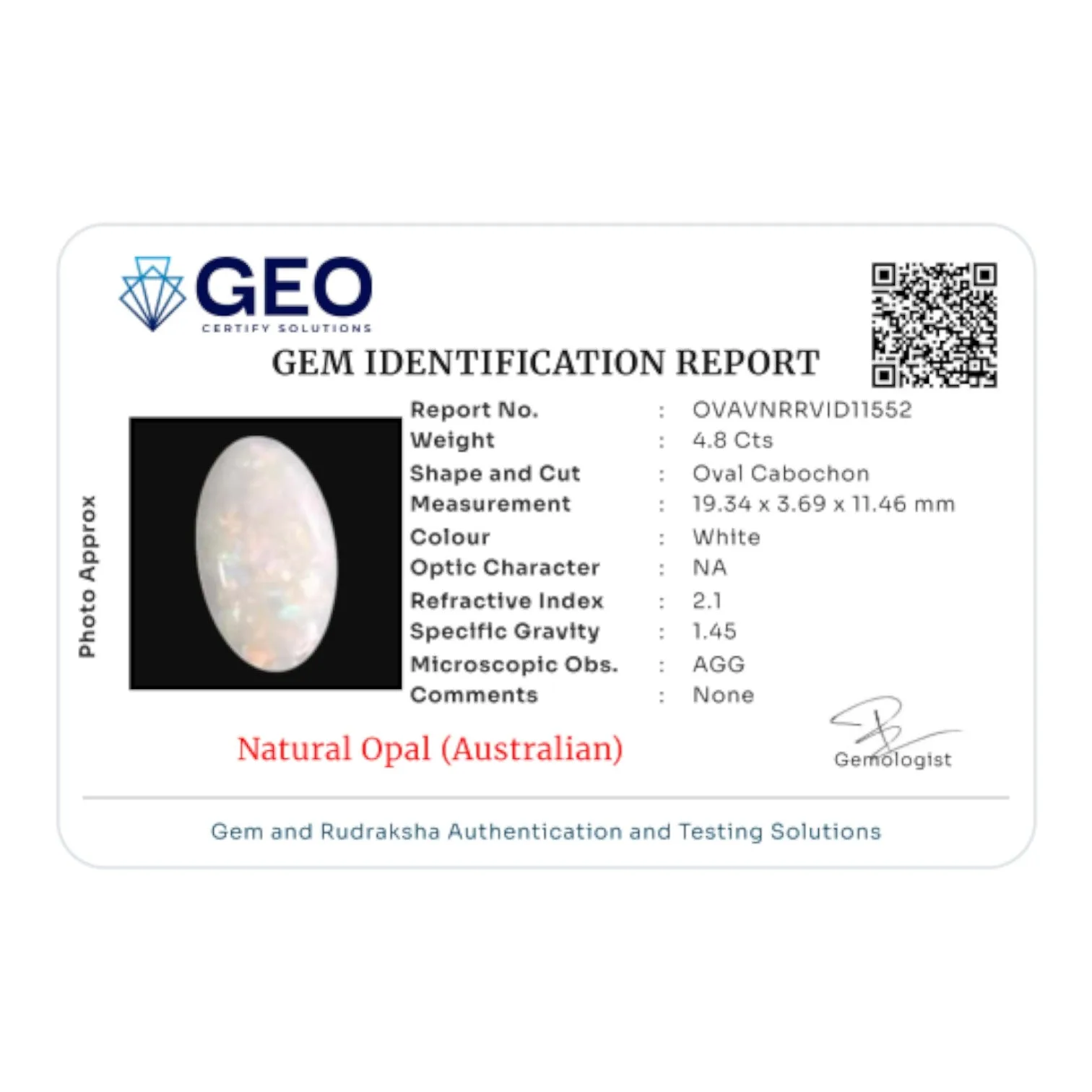 Australian Opal - 4.8 Carat