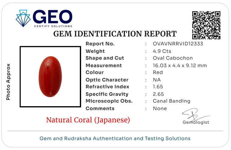 Red Coral (Japanese) - 4.9 Carat