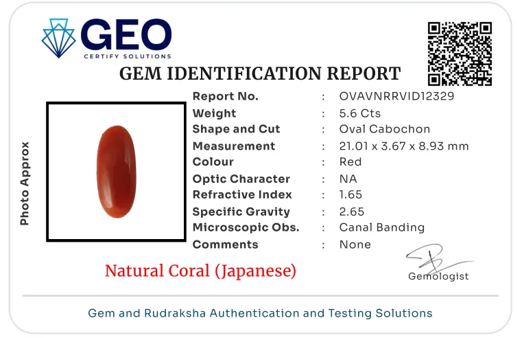 Red Coral (Japanese) - 5.6 Carat