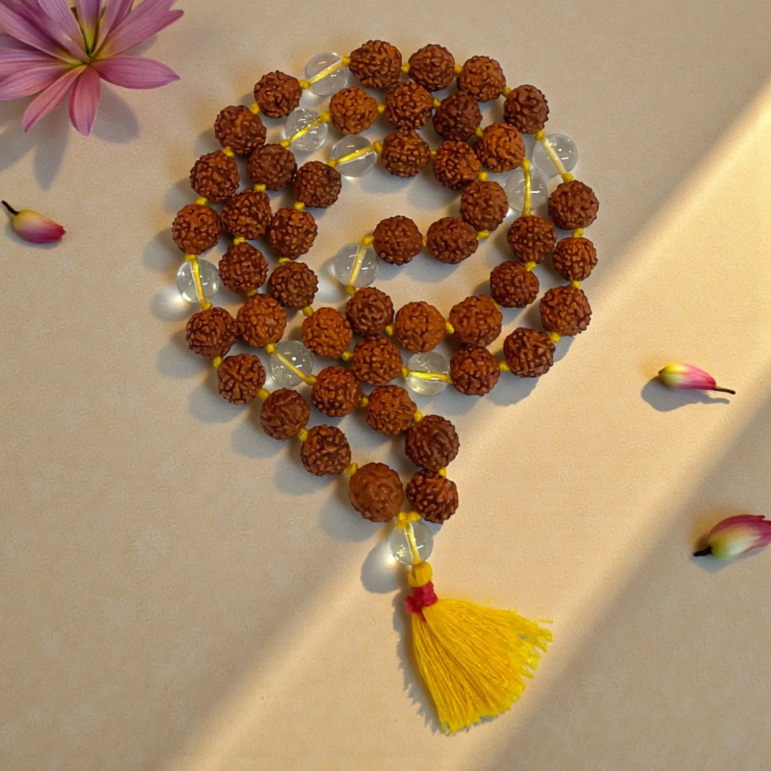 5 Mukhi Rudraksha + Sphatik Mala (54+1)