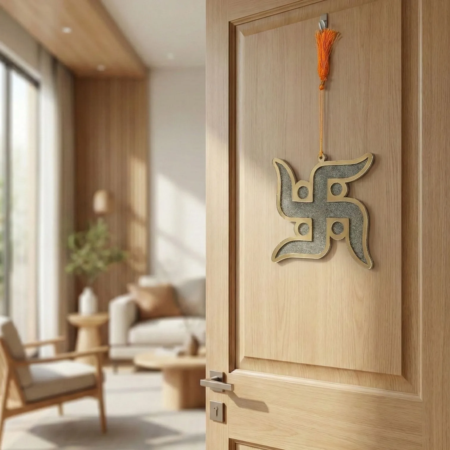 Pyrite Swastik Hanging