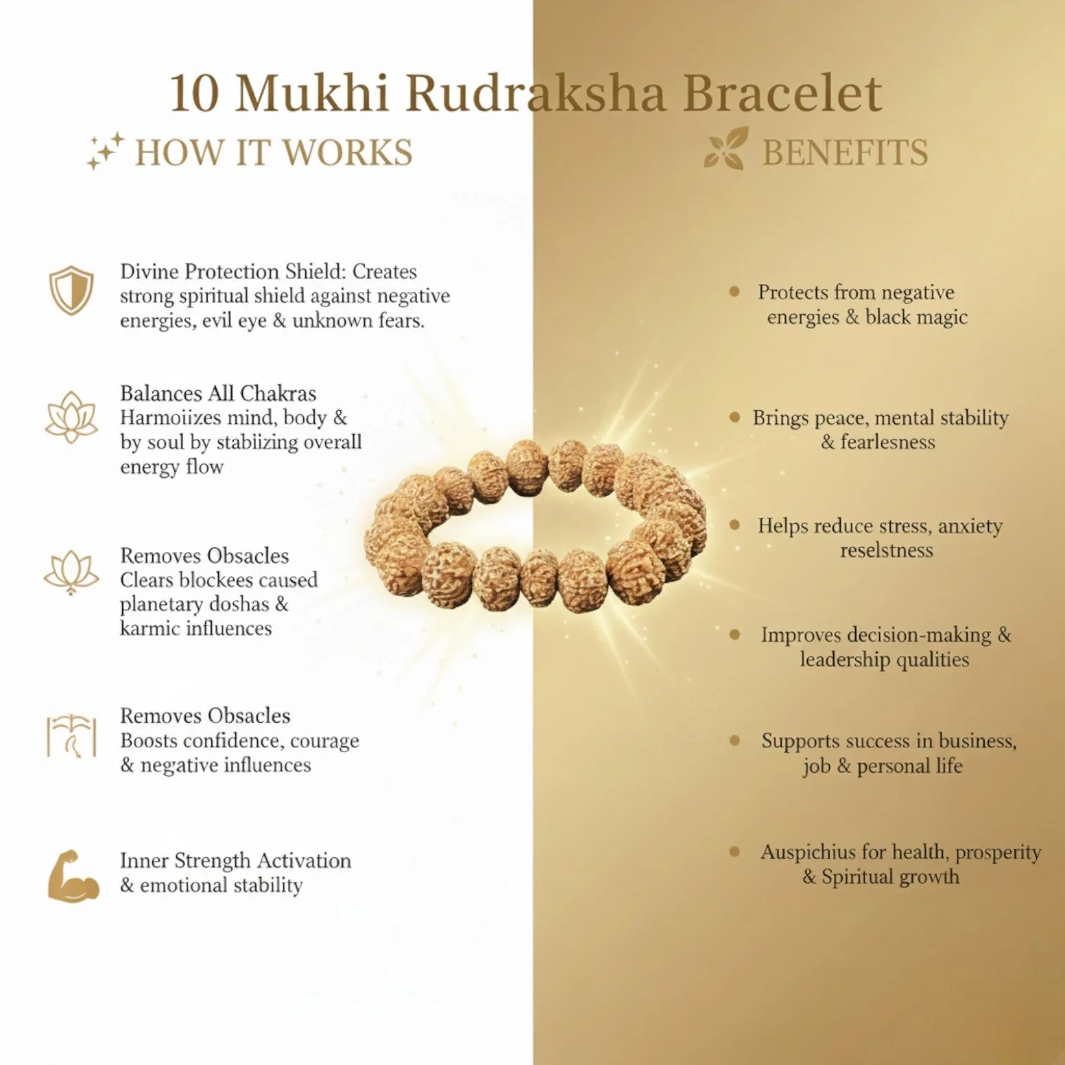 10 Mukhi Rudraksha Bracelet