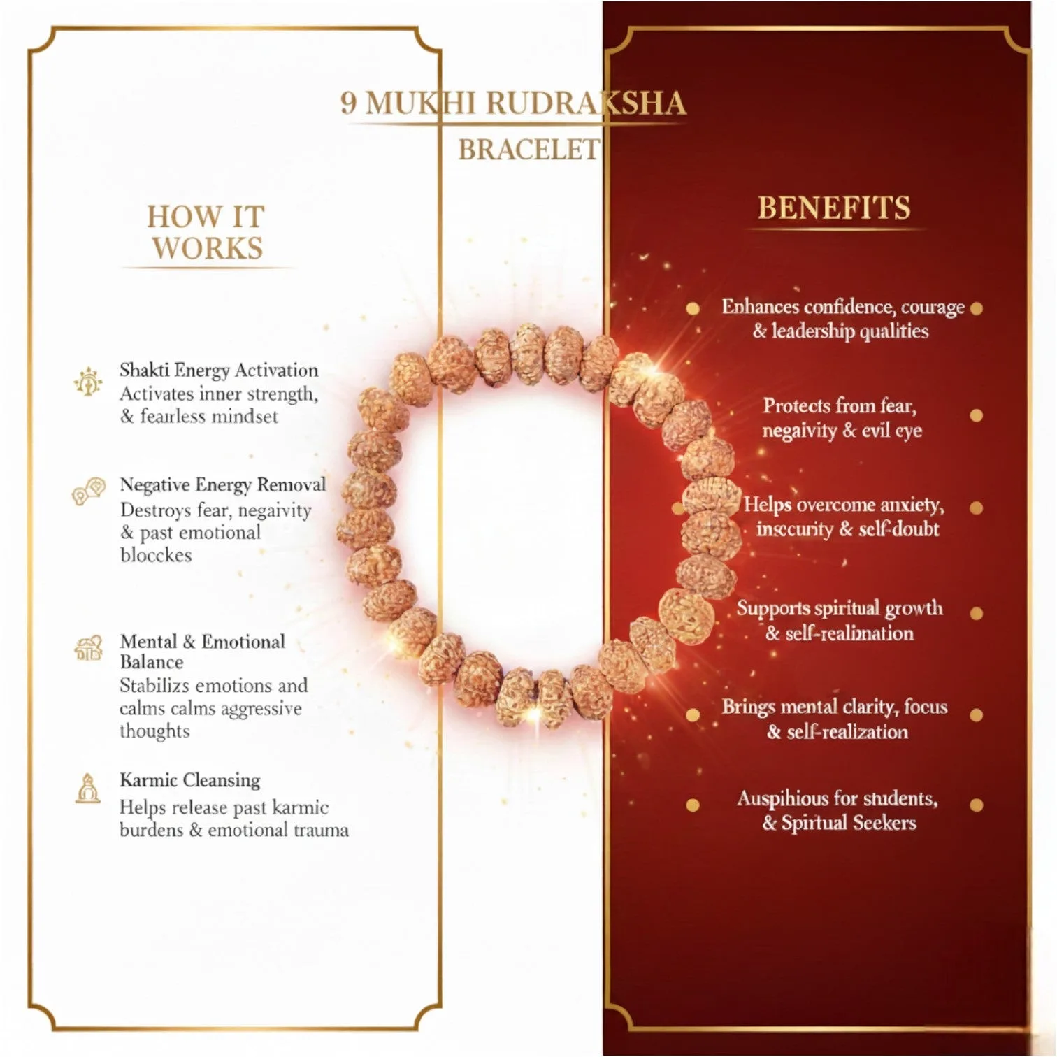 9 Mukhi Rudraksha Bracelet