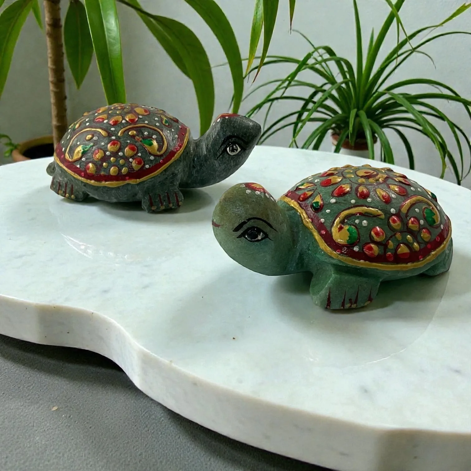 Printed Green Aventurine Turtle