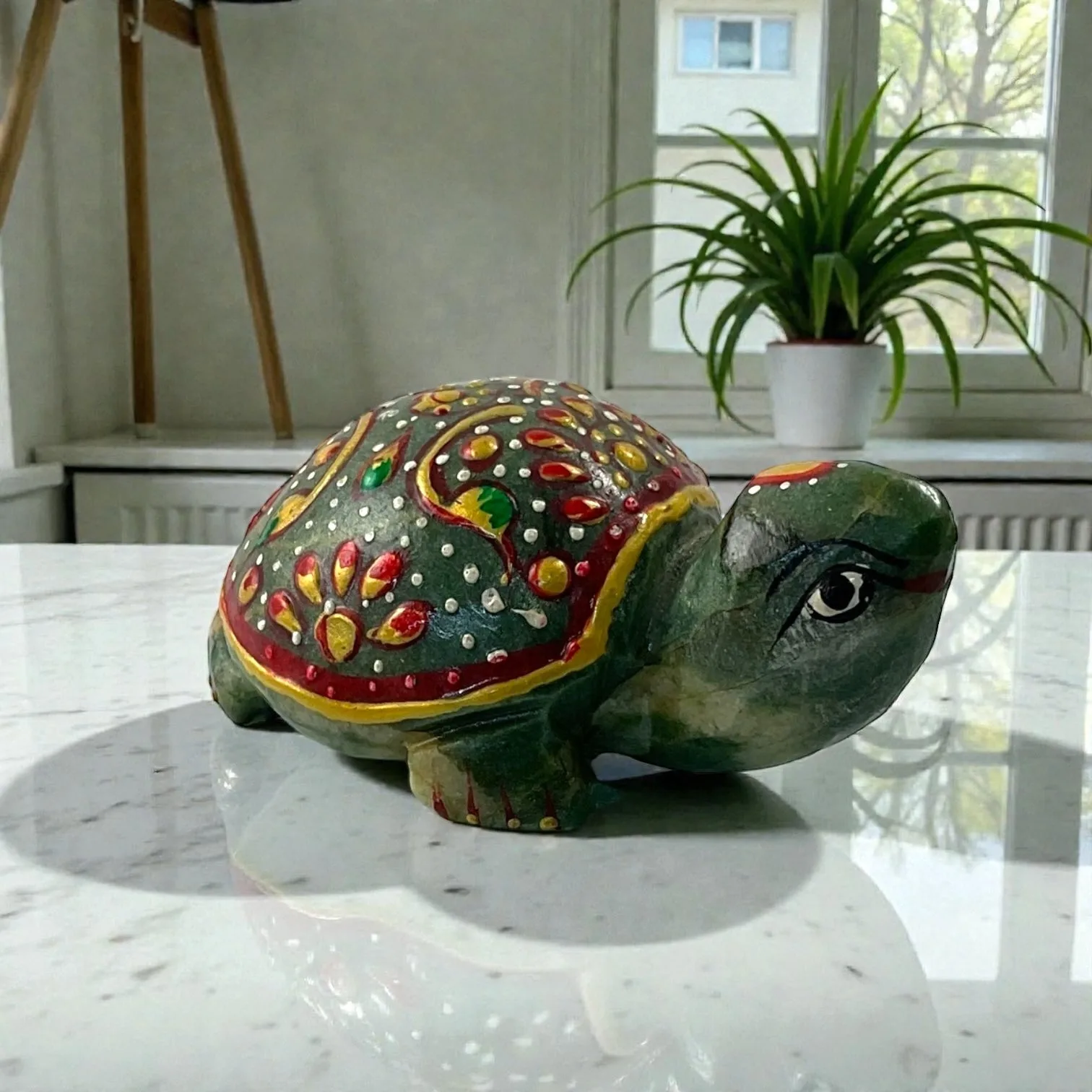 Printed Green Aventurine Turtle