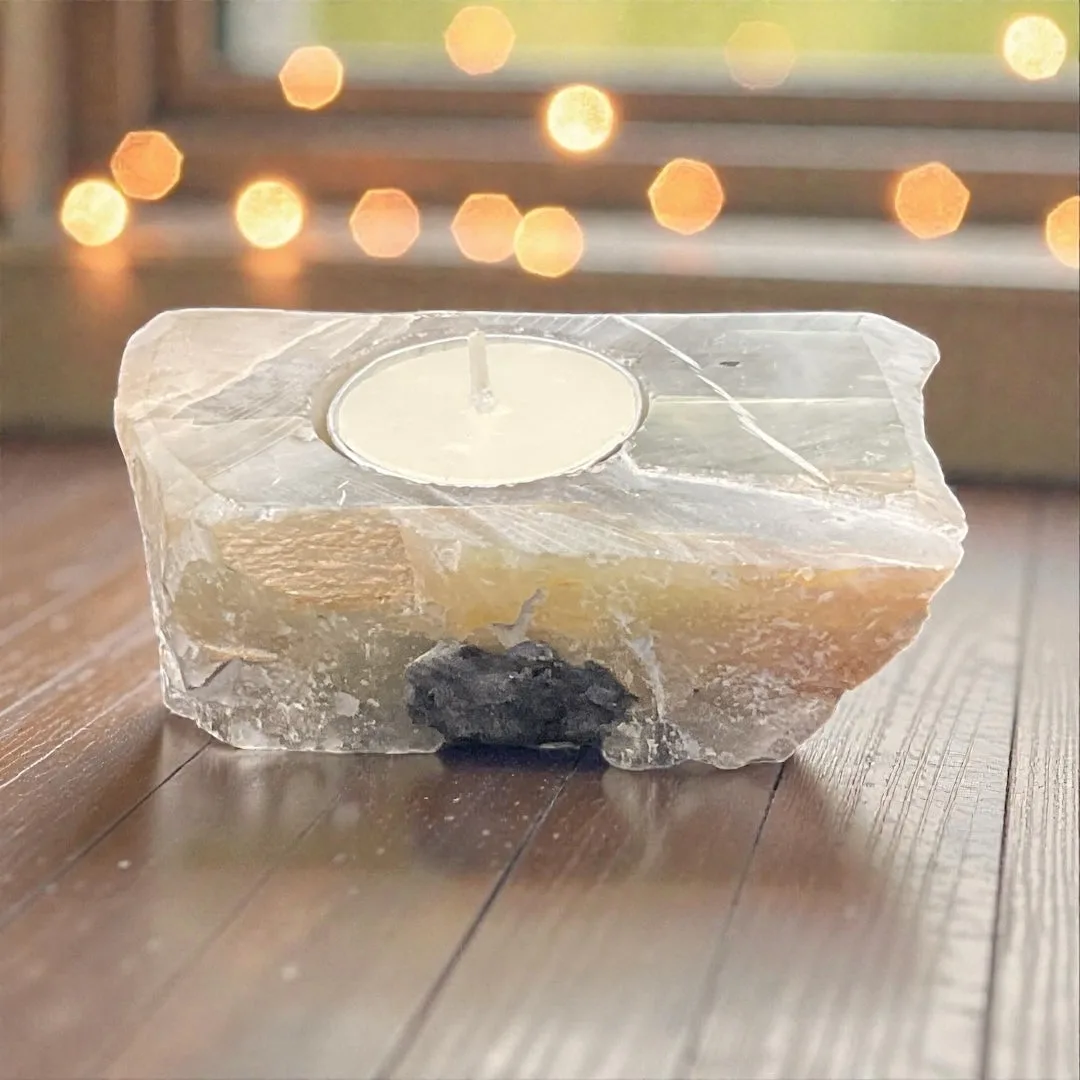 Calcite Candle Holder
