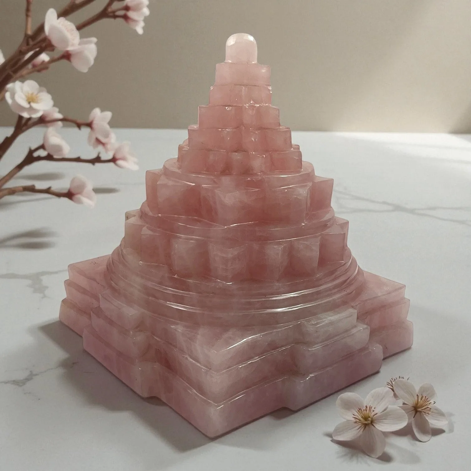 Rose Quartz Shri Yantra