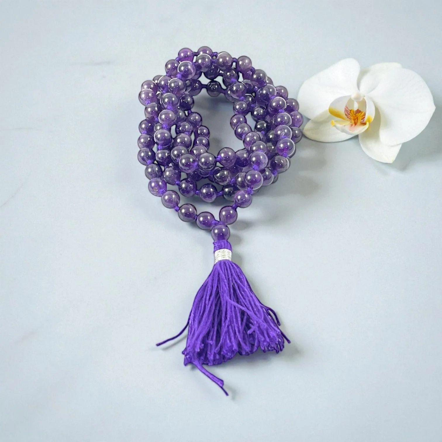 Amethyst Mala (108 beads) 8 mm
