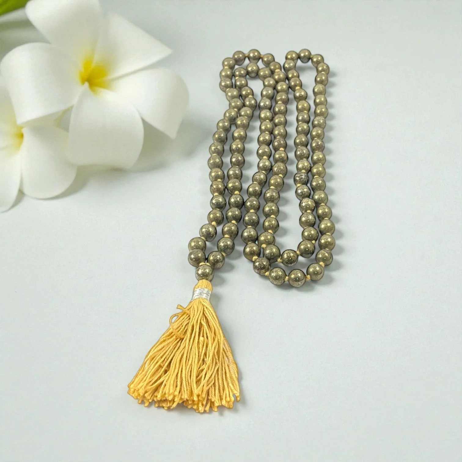 Pyrite Mala (108 beads) 8 mm