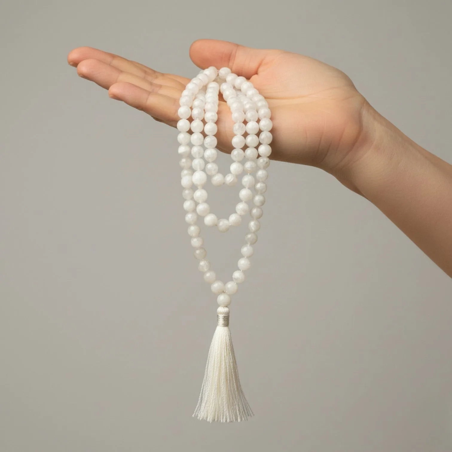 Rainbow Moonstone Mala (108 beads) 8 mm