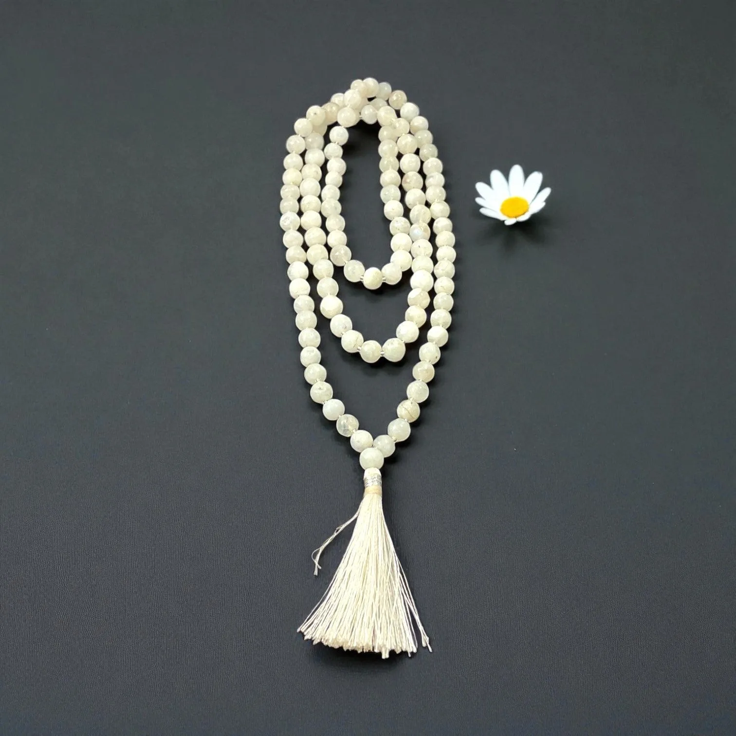 Rainbow Moonstone Mala (108 beads) 8 mm