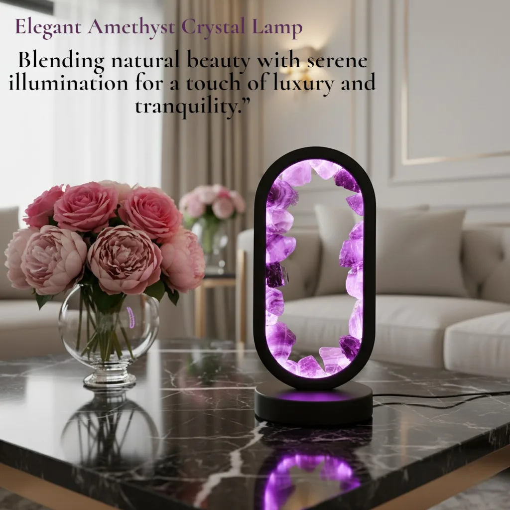 Amethyst Crystal LED Lamp