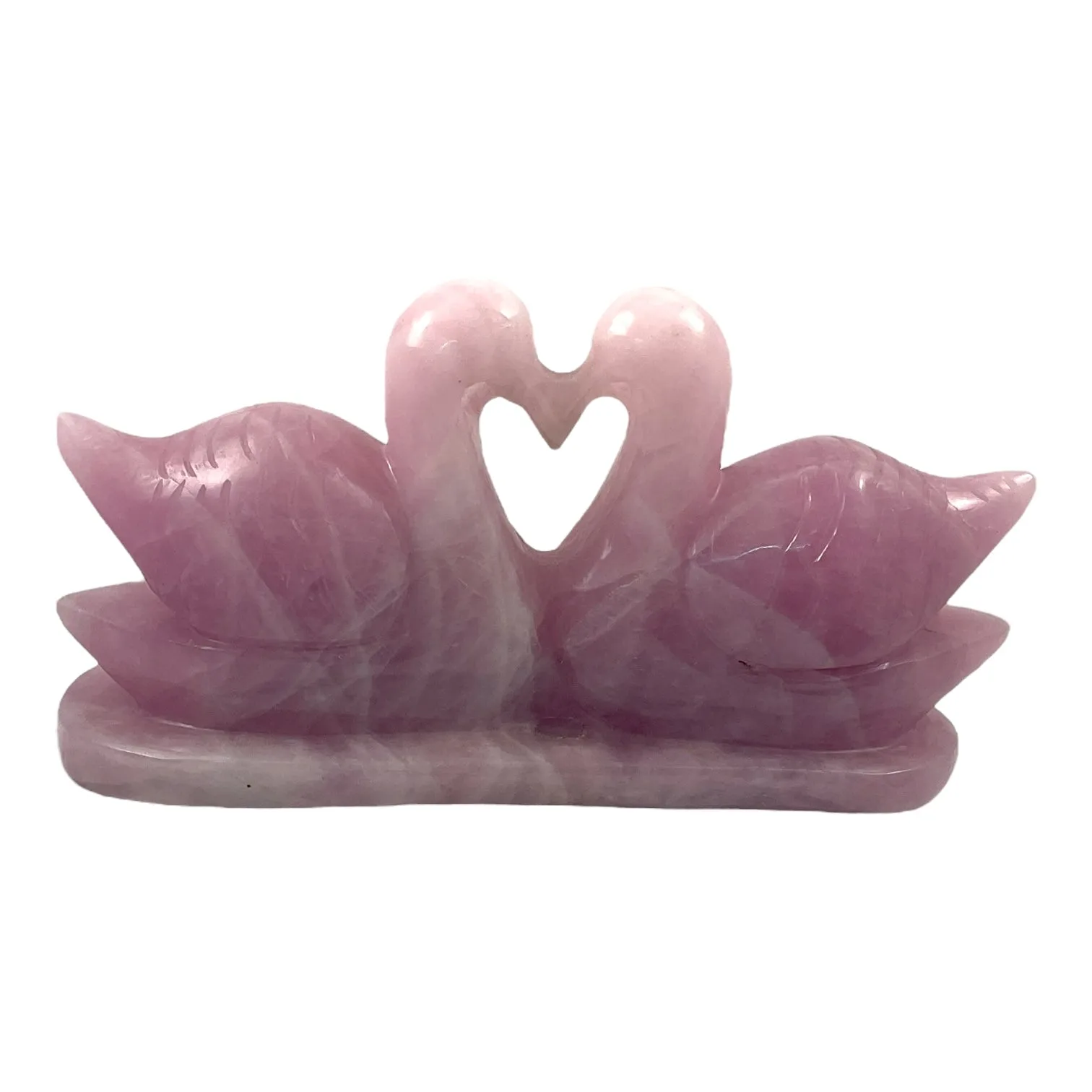 Rose Quartz Mandarin Ducks Pair (1750 Gm)