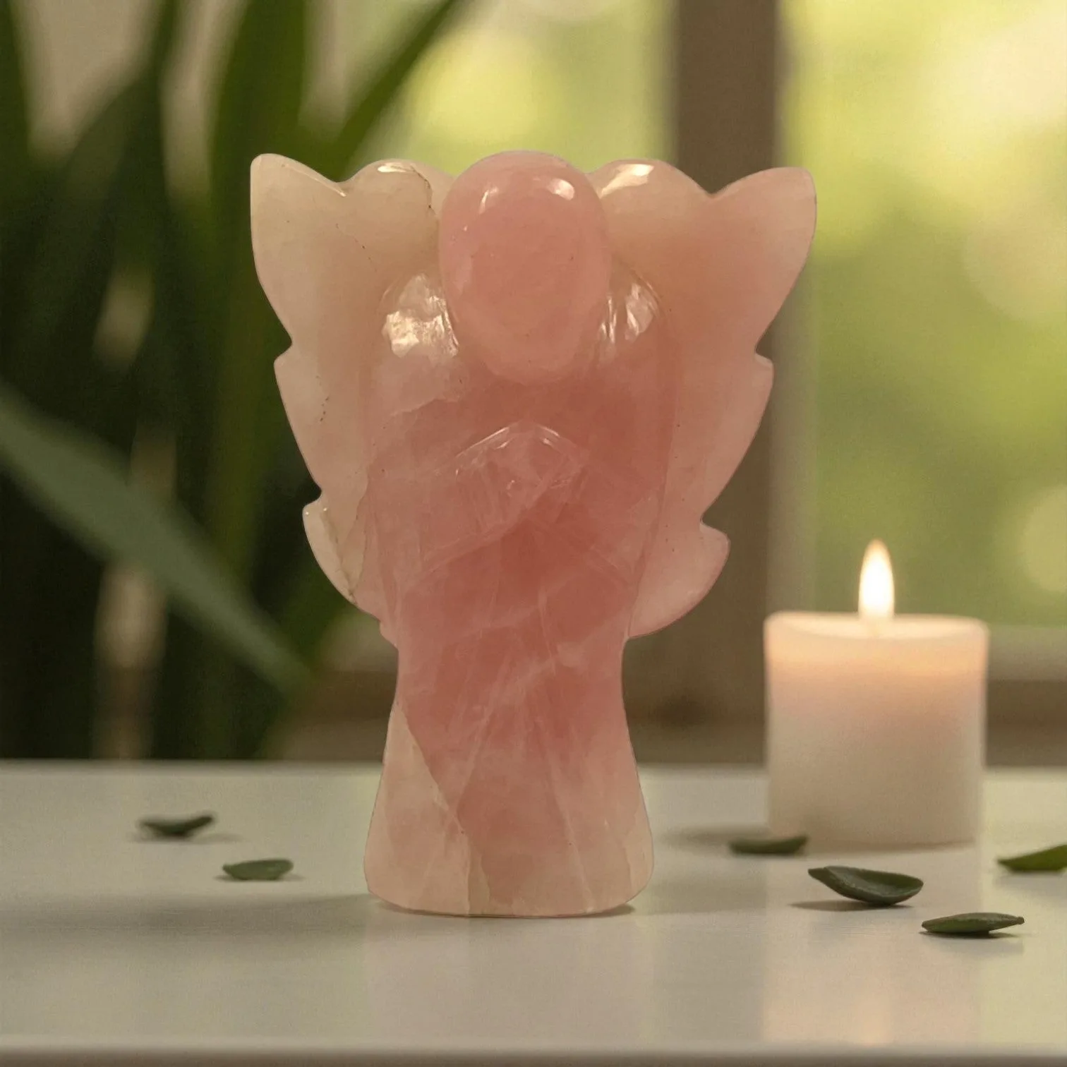 Rose Quartz Angel Statue