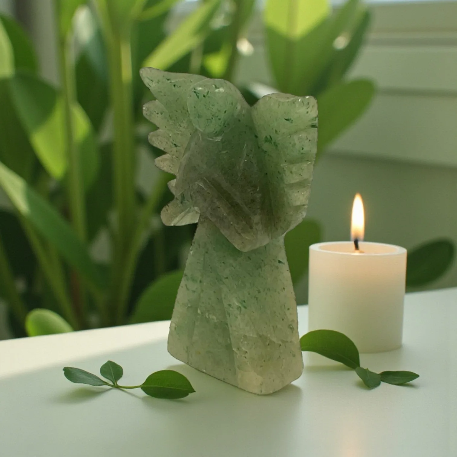 Green Aventurine Angel Statue