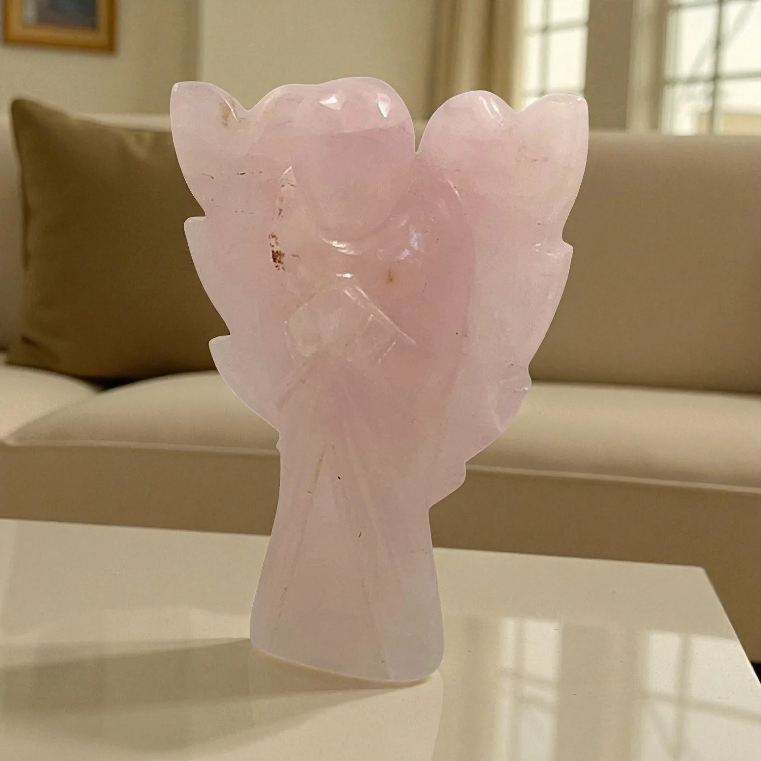 Rose Quartz Angel Statue