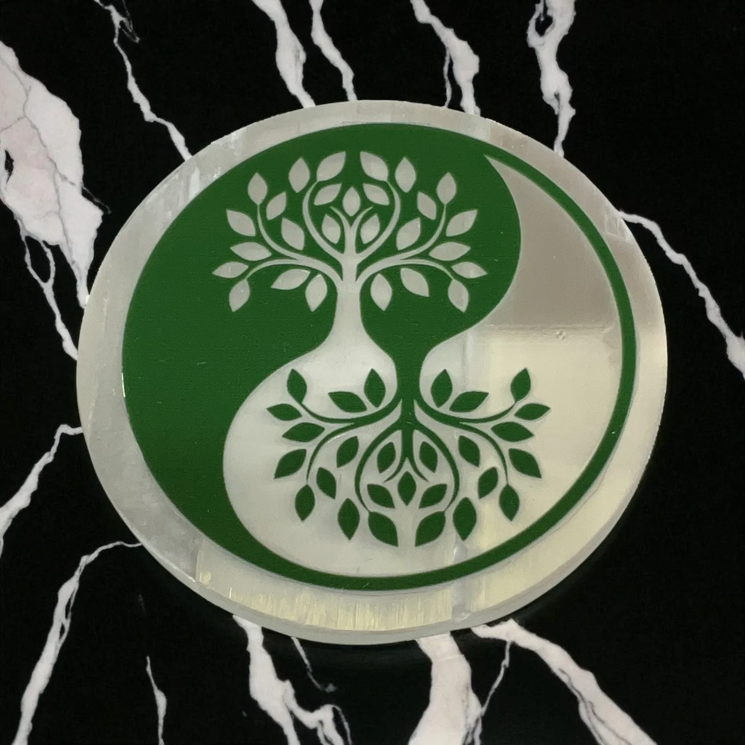 Selenite Round Charging Plate