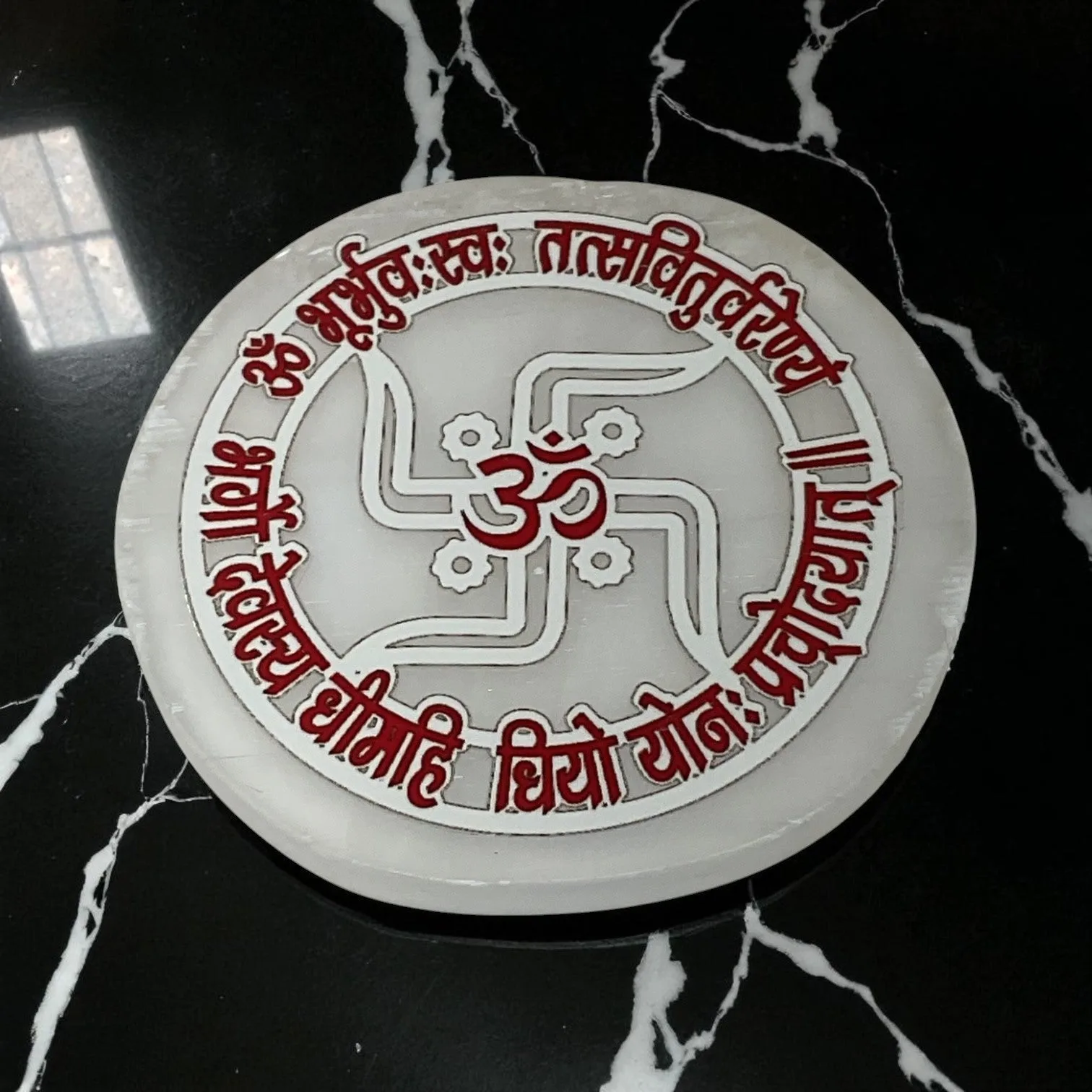 Selenite Round Charging Plate