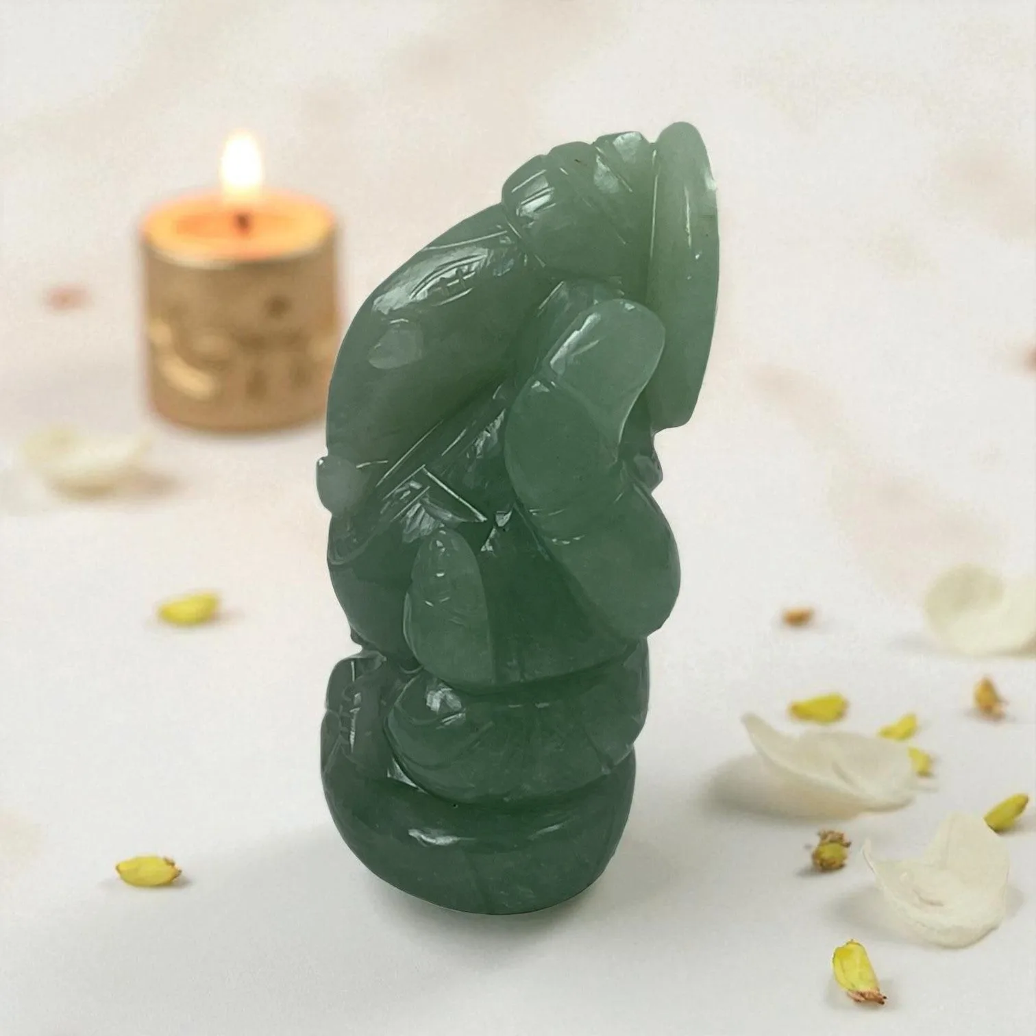 Natural Green Aventurine Lord Ganesha Idol