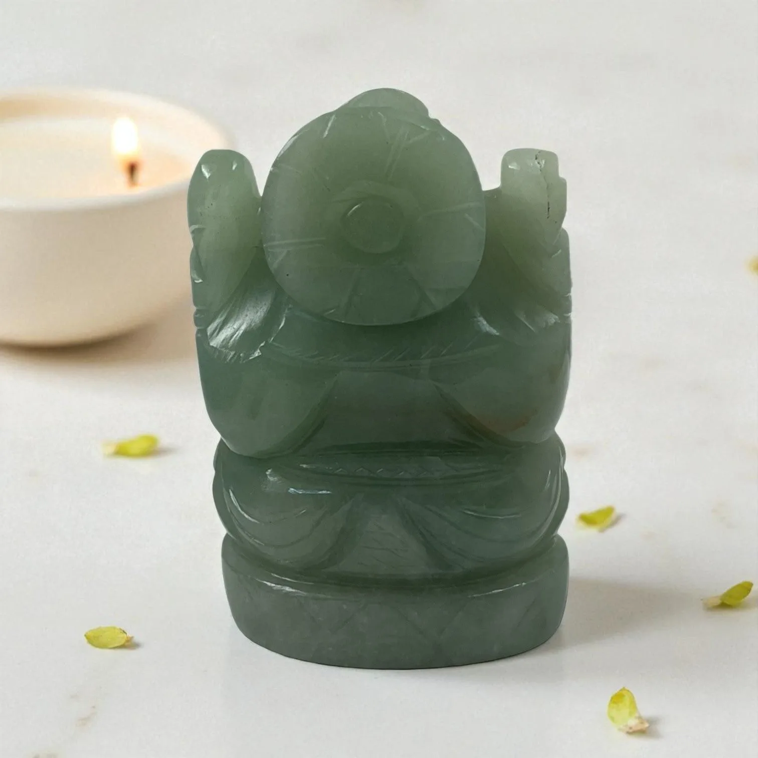 Natural Green Aventurine Lord Ganesha Idol