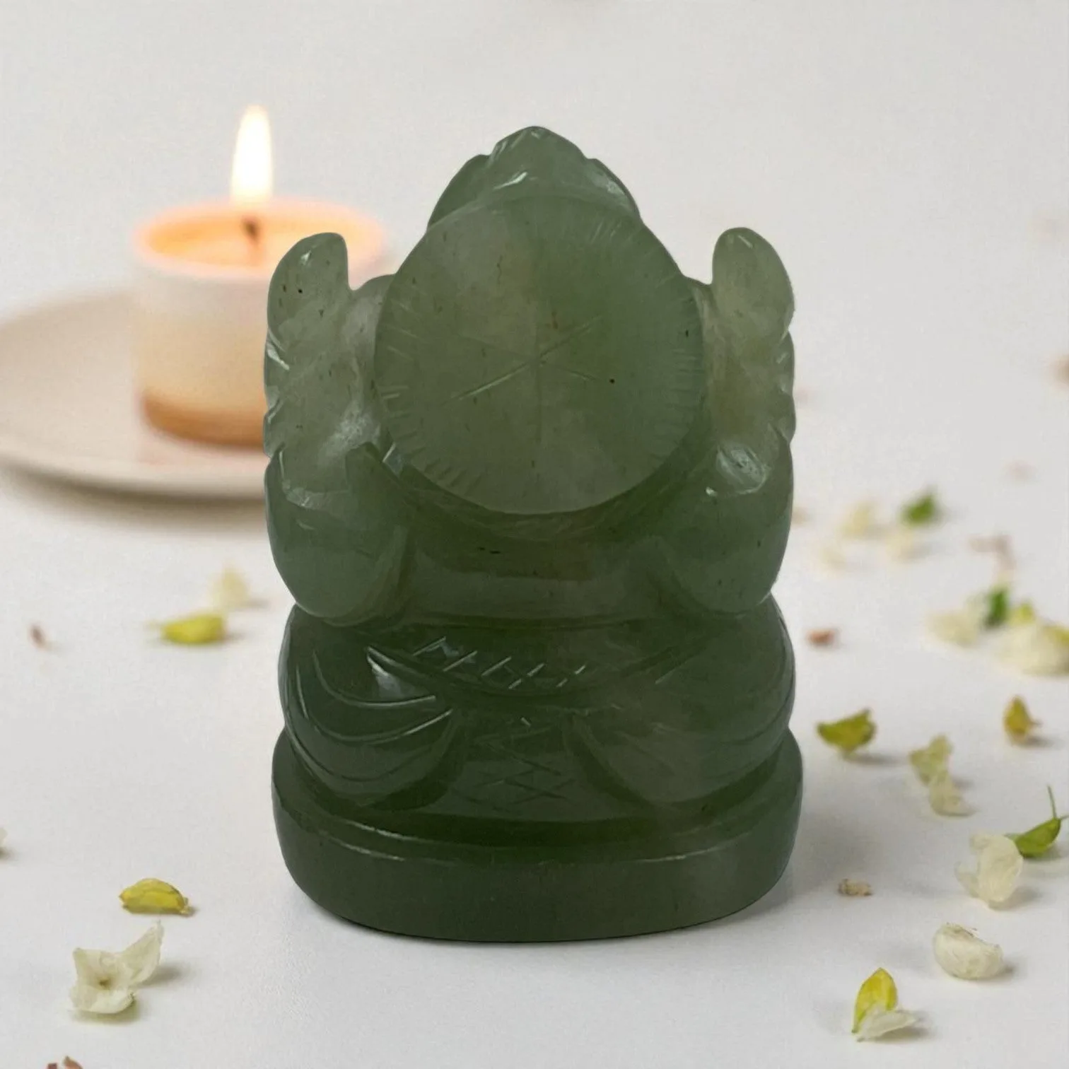 Natural Green Aventurine Lord Ganesha Idol