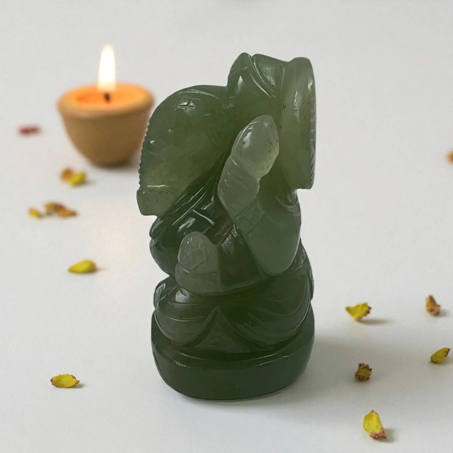 Natural Green Aventurine Lord Ganesha Idol