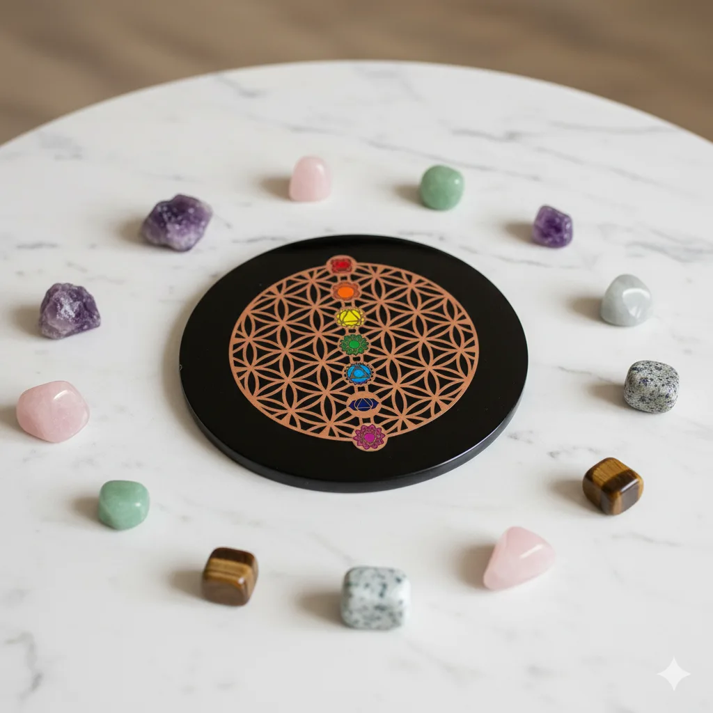Black Agate Crystal Charging Plate
